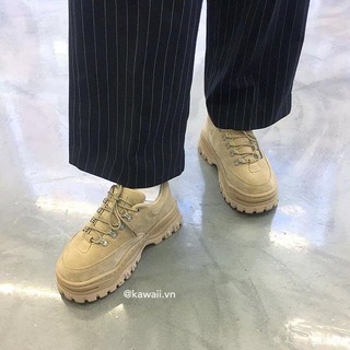 [Có sẵn size nam nữ] TIMBER ANGEL LEATHER SNEAKERS - GIÀY THỂ THAO NÂU BÒ da lộn đế 5cm Kawaii Viet Nam (Ảnh tớ chụp)