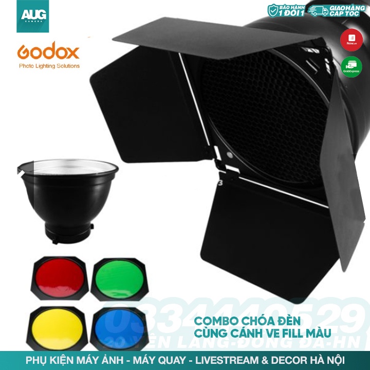 Combo Bộ chóa đèn + barndoor cánh ve fill màu Godox BD-04 - AUG Camera ...