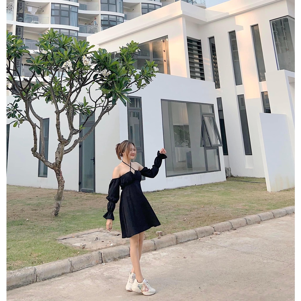 ĐẦM XÒE TRỄ VAI CỘT NƠ NGỰC SIÊU XINH - OLI DRESS