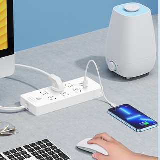 Ổ cắm điện thông minh Remax PC-6 hỗ trợ 3 USB và 6 phích cắm - công suất tải đến 2500W