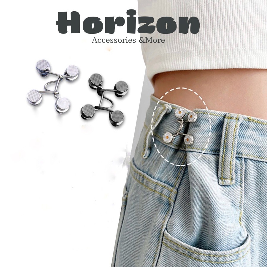 Nút Gài Điều Chỉnh Lưng Quần Rộng Thắt Lưng Dạng Gài - Móc Thu Hẹp Eo  Bò  Jeans Nam Nữ - Horizon