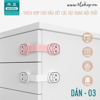 Chốt khóa tủ an toàn cho bé, Cài khóa an toàn, Khóa tủ nhựa, trẻ em, khóa tủ lạnh an toàn cho bé hình cún