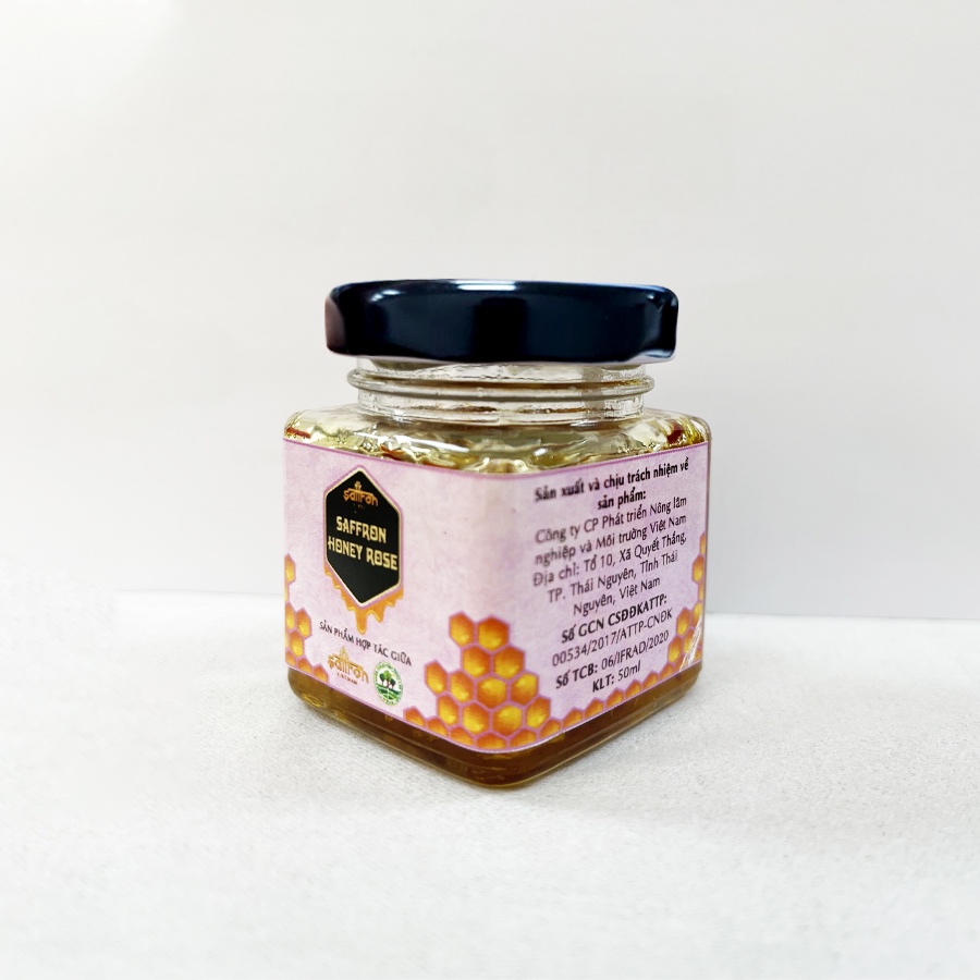 Mặt nạ mật ong saffron hoa hồng Saffron Việt Nam Lọ Thủy Tinh 50ml