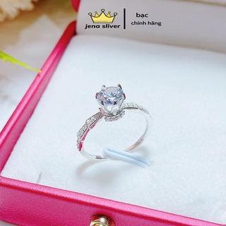 nhẫn nữ đốt trúc , bạc 925 dày dặn , đính đá sang chảnh - jena sliver