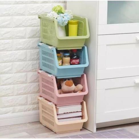 Kệ Xếp 4 Tầng Đa Năng Có Bánh Xe, Chồng Tầng Tùy Ý kệ xếp tầng nhựa Việt Nhật aladanh-net-vn