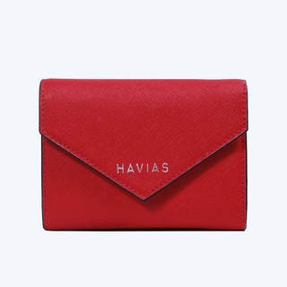 Ví Da HAVIAS Da Saffiano Ý nhập khẩu gập ba mini ví da nam nữ unisex nhỏ gọn HEART2