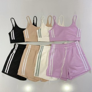 [EMMA] Set Tập Gym Nữ Thể Thao Poly 2 Sọc Cá Tính Mẫu Mới [ĐỒ TẬP GYM]