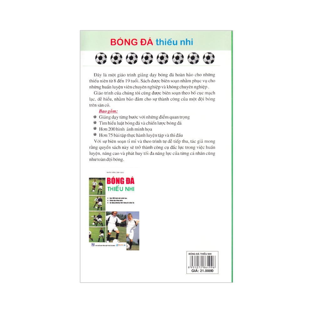 Ảnh Sách - Bóng Đá Thiếu Nhi - Sách thể dục độc quyền Nhân văn 1