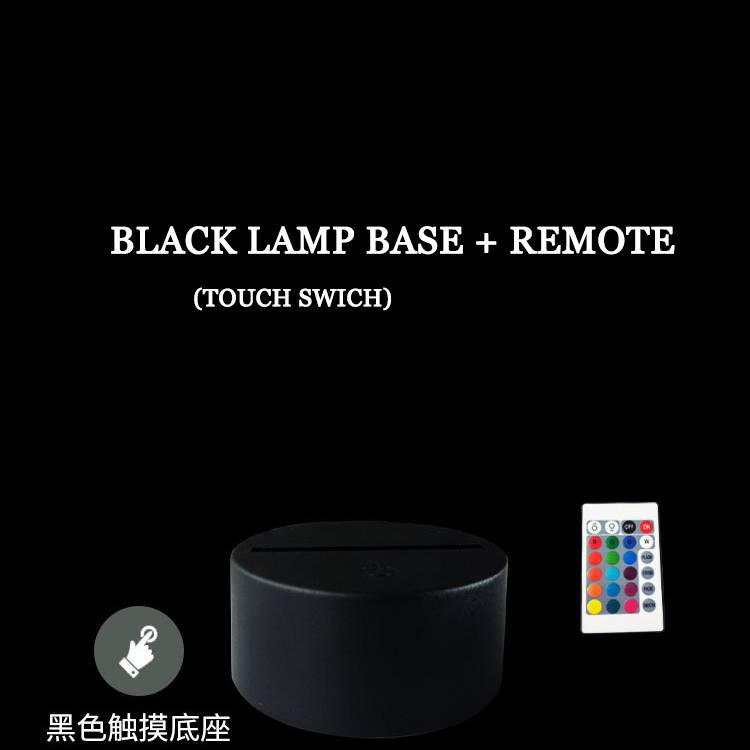 HT2 3D Đèn Ngủ Đèn Đế Đèn Giá Đỡ Từ Xa Phòng Ngủ Led USB Chiếu Sáng 7 Màu Trang Trí Nhà Quà Tặng TH2