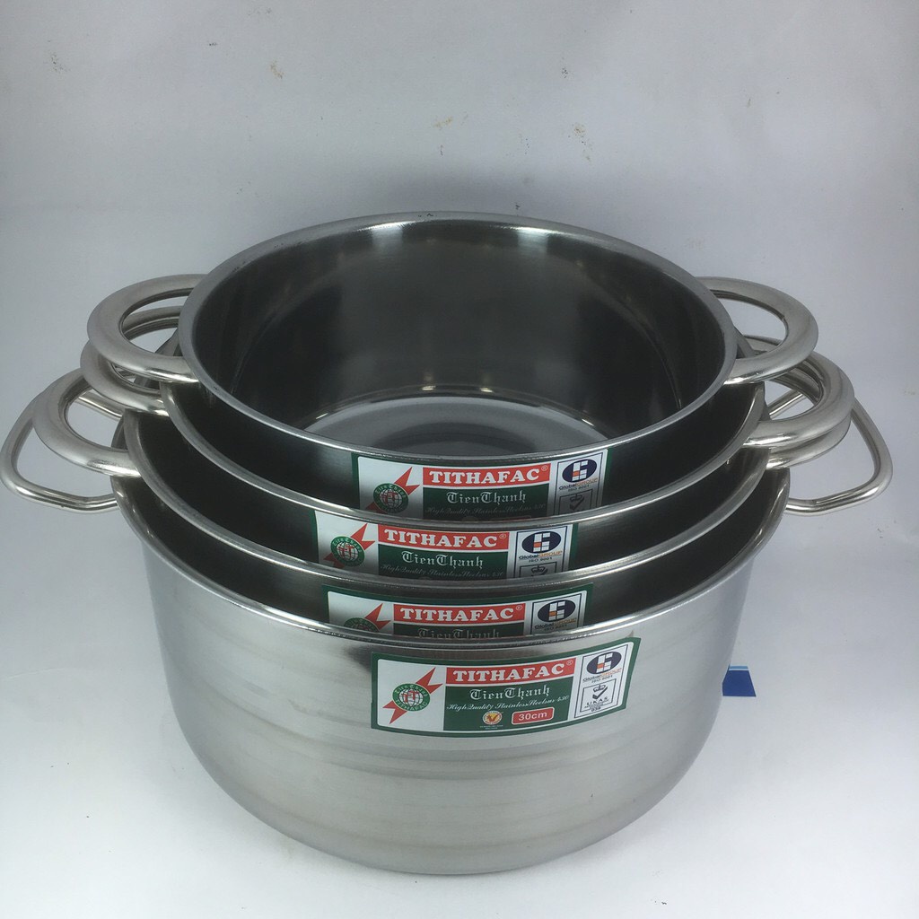 Nồi cao cấp inox Tithafac sử dụng được bếp từ,bếp ga,hồng ngoại nồi dày dặn  (24_32cm)