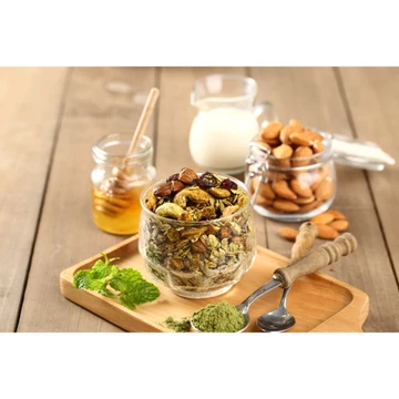 Ngũ cốc ăn kiêng không đường Granola vị matcha, ngũ cốc ăn kiêng nướng mật ong