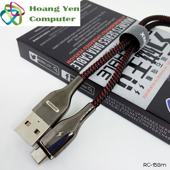 Cáp Sạc Nhanh MICRO USB Remax RC-158M Đầu Nam Châm Hít Dài 1M Cho Android - BH 6 Tháng - Hoàng Yến Computer