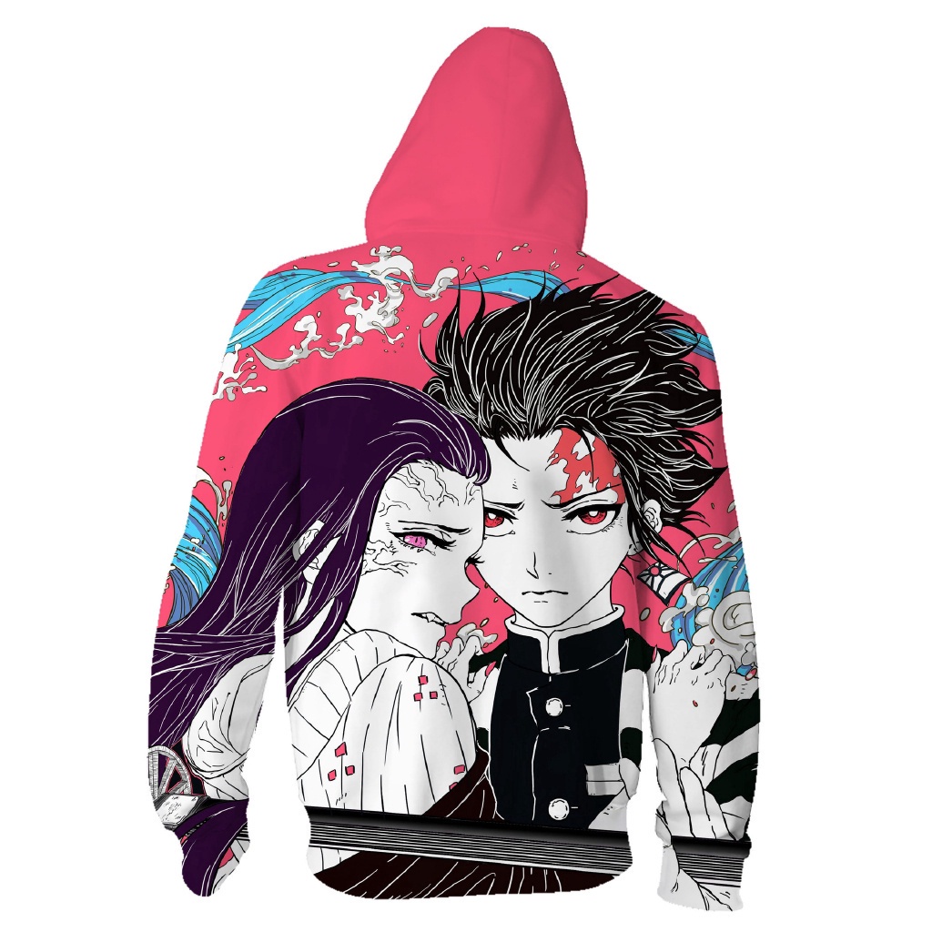 Demon Slayer Dây Kéo Áo Kimetsu no Yaiba Anime Áo Khoác 3D In Áo Khoác