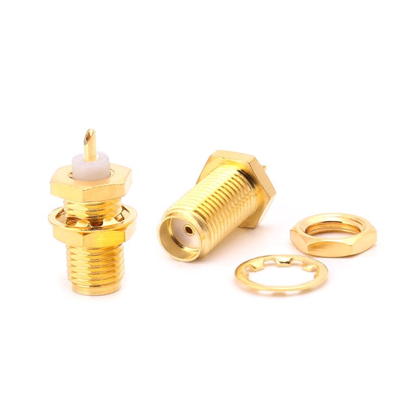 Redbaiaa1 10 Chiếc SMA-KY RF Kết Nối SMA Nữ Hạt Vách Ngăn Tay Cầm Sàn Kẹp Hàn Cốc