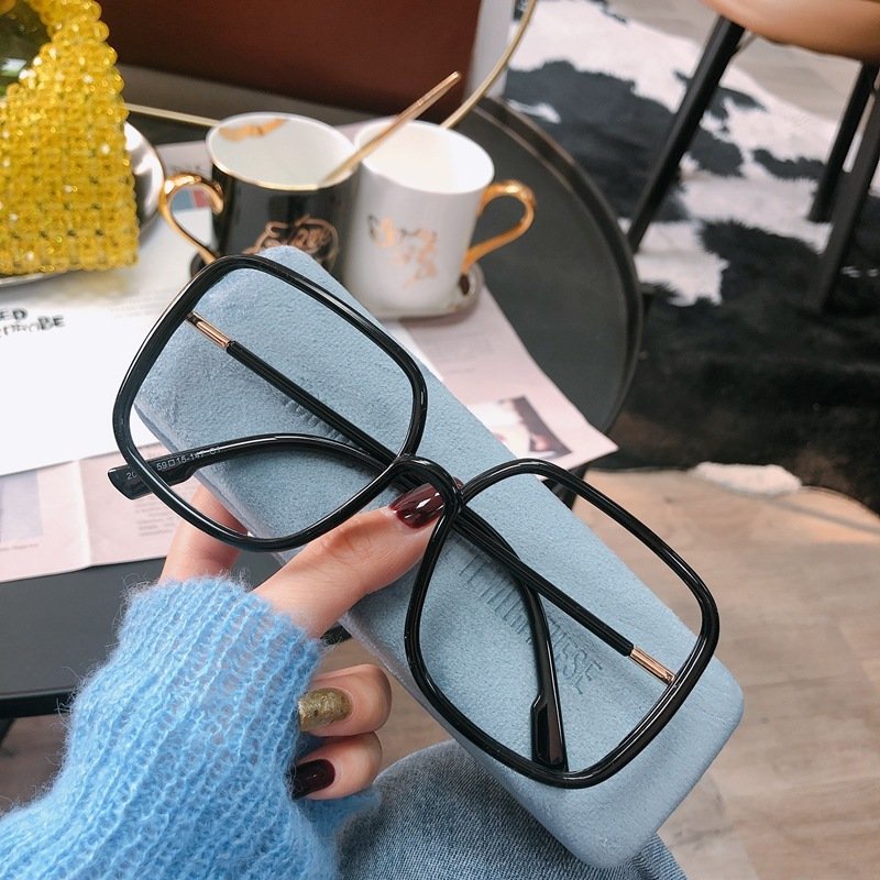 Kính cận thời trang nữ gọng vuông cao cấp mắt kính không độ chống tia UV phong cách Hàn Quốc  HANASO 071
