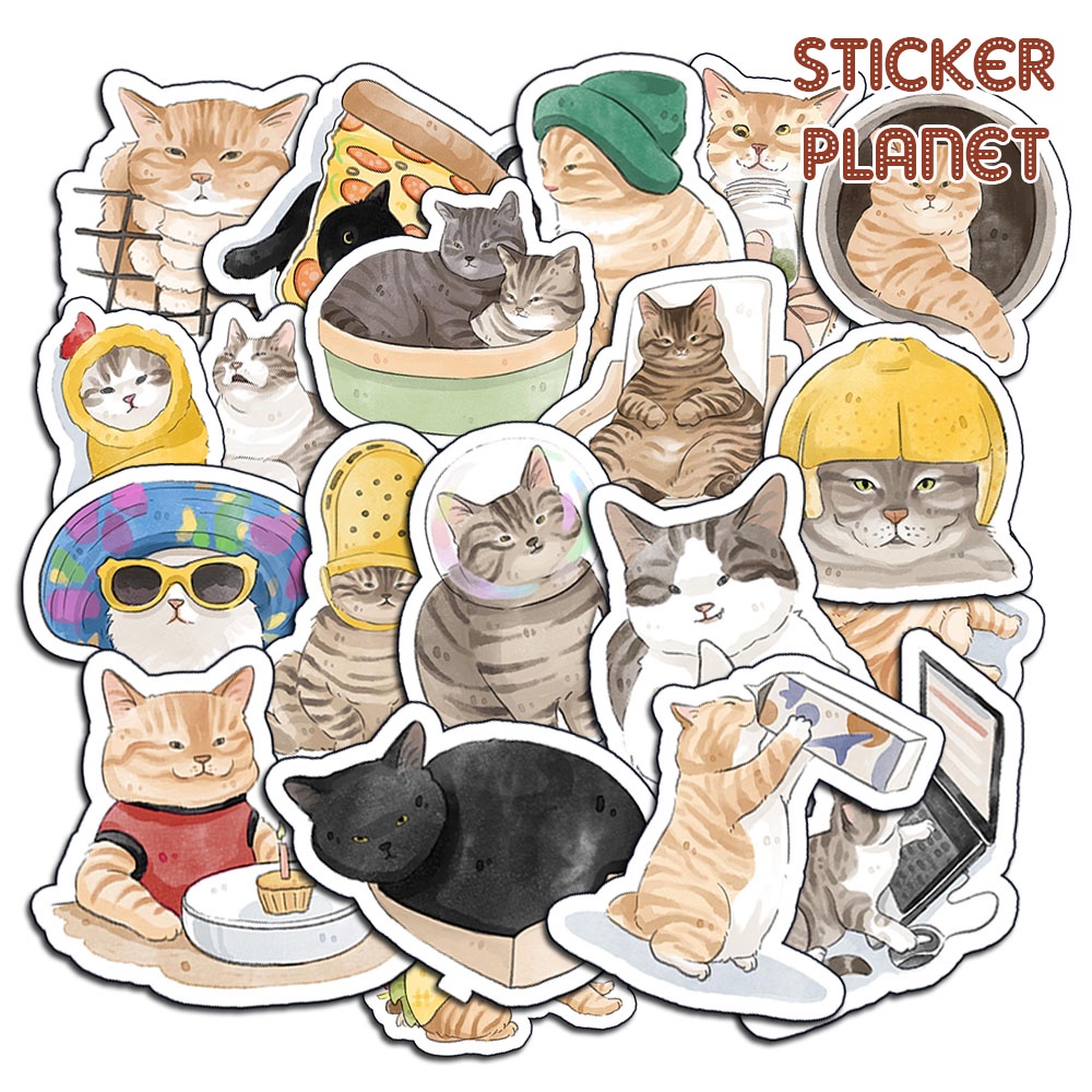 Sticker hình dán mèo meme hài hước vui nhộn dễ thương boss và sen ...