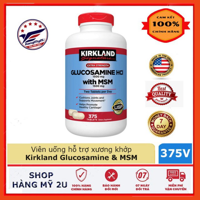Glucosamine Kirkland 1500mg MSM 1500mg chai 375v HSD 2023 Shopee Việt Nam