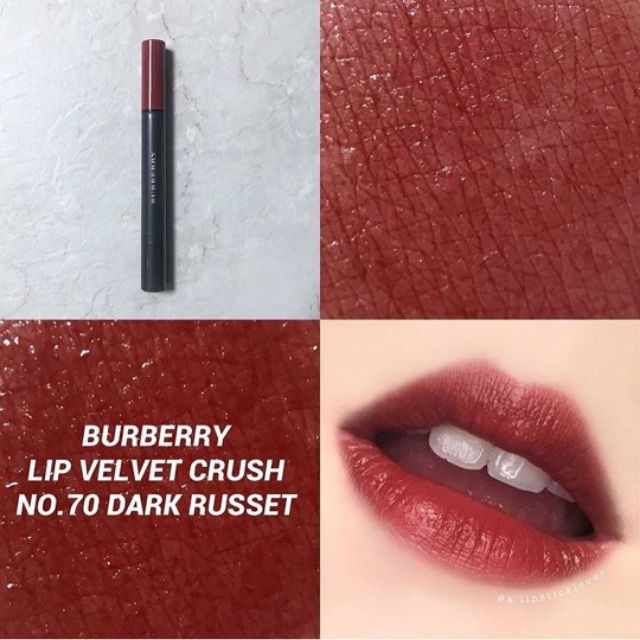 Son BURBERRY LIP VELVET CRUSH DARK RUSSET NO.70 Shopee Vi t Nam