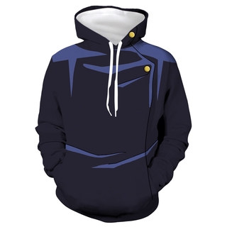 Áo hoodie nam cosplay Jujutsu Kaisen Yuji & Gojo, có mũ trùm đầu