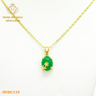 Dây Chuyền, Vòng Cổ Nữ Mặt Đính Đá, Titan Xi Mạ Vàng Non 24k Cao Cấp - Trang Sức Hava Hong Kong