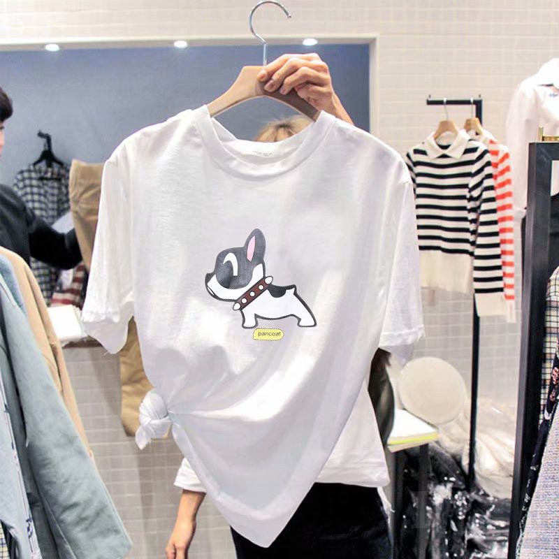 Ảnh Áo thun cotton daduhey tay ngắn dáng rộng plus size phong cách Hàn Quốc thời trang 2021 cho nữ 1
