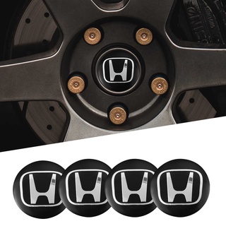 Set 4 Miếng Dán 56mm Trang Trí Trục Bánh Xe Hơi Honda City Civic Brio Accord BRV CRV HRV Jazz