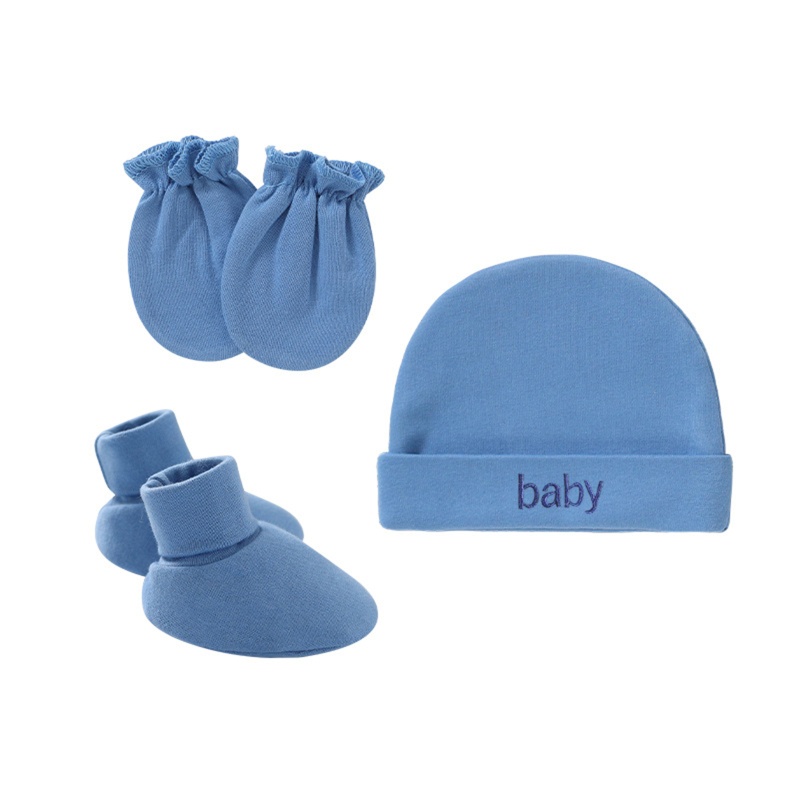 Dasbsug Bé Sơ Sinh Mũ Cotton Găng Tay Bao Chân Bộ Sơ Sinh Một Lớp Bộ Cho Bé Gái Bé Trai Sinh Giữ Ấm Cl
