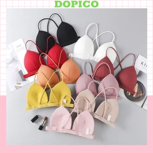 Áo bra nữ 2 dây cài trước, áo lót không gọng mút mỏng dây chéo gợi cảm DOPICO B715
