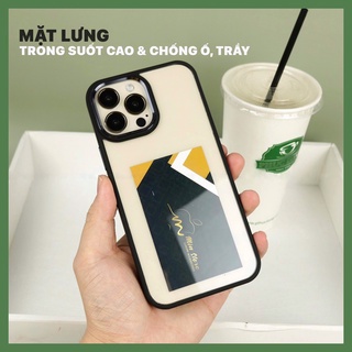 Ốp lưng X&M trong cứng viền dẻo màu cho iP 12promax/13/13pro/13promax/14/15/pro/promax