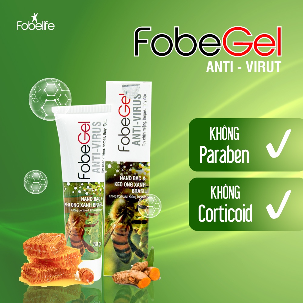 Gel Tái Tạo Anti Virus Fobe Hỗ Trợ Làm Lành Da Do Virus Gây Nên, Thủy Đậu N1