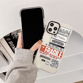 Dành Cho iPhone 15 14 16 Pro Max Ốp Lưng TPU Mềm iPhone 12 13 Pro MAX Ốp Lưng Nhãn FRAGILE Trong Suốt Cho iPhone 11 7 / 8Plus / X / XR / Xs Max