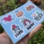 Sticker cute chống nước. Hình dán xinh xắn love happy family. Logo đẹp
