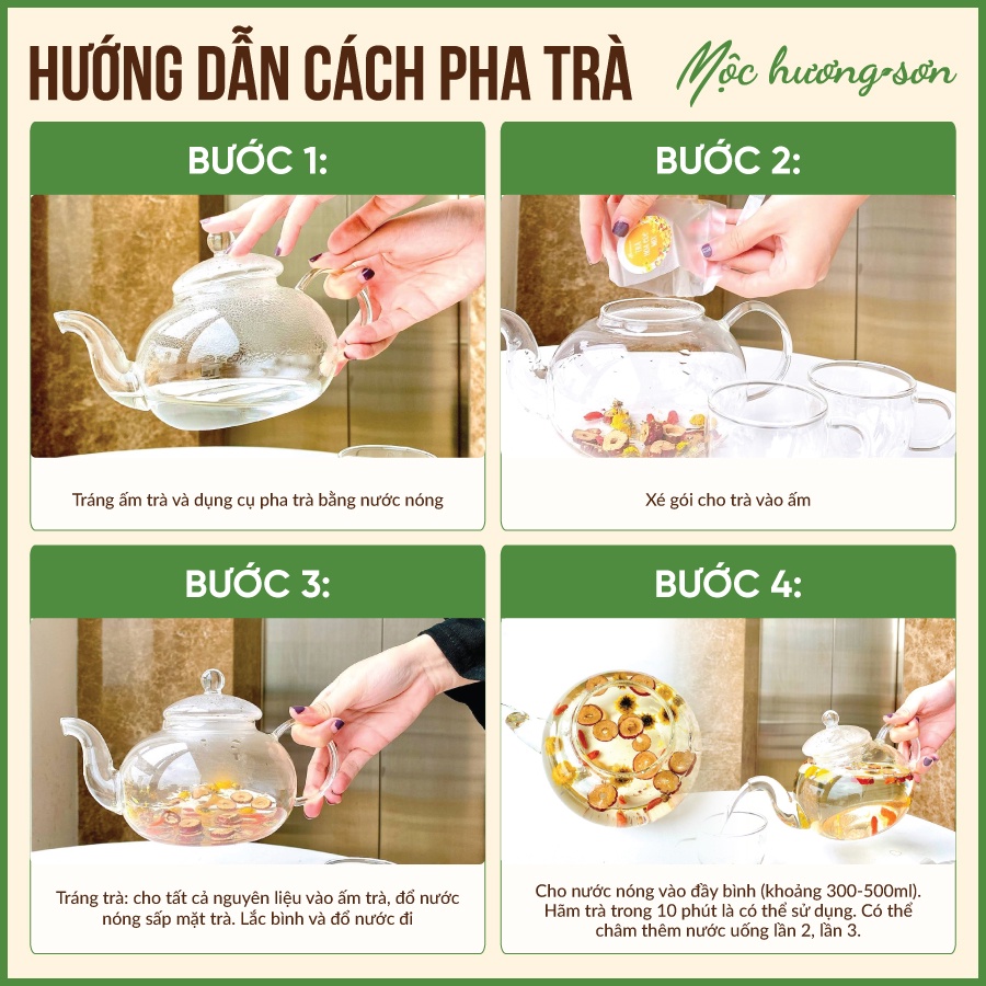 Trà thanh nhiệt (Gồm: Atiso, hoa nhài, hoa cúc, táo đỏ, hoa hồng) - 10gr