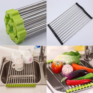 Giá inox để chén, dĩa cách nước xếp gọn tiện lợi để bồn rửa chén (hàng tốt)