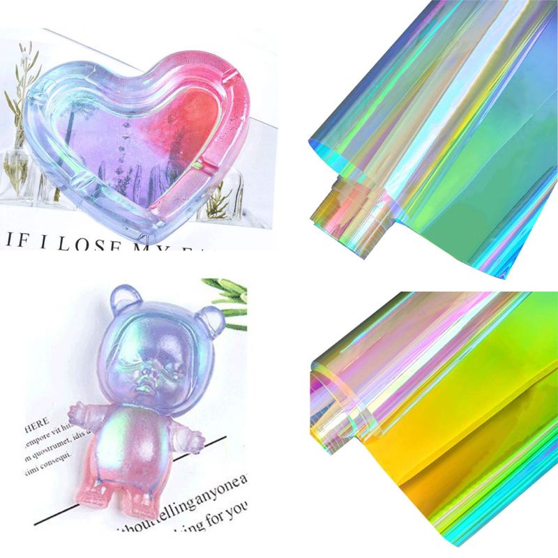Jenniferab 100 cho cm 3 3ft cho Aurora Ab Hiệu Ứng Gương Phản Quang Giấy Trang Sức Dụng Cụ Làm DIY Nhựa Epoxy Khuôn Ngọc