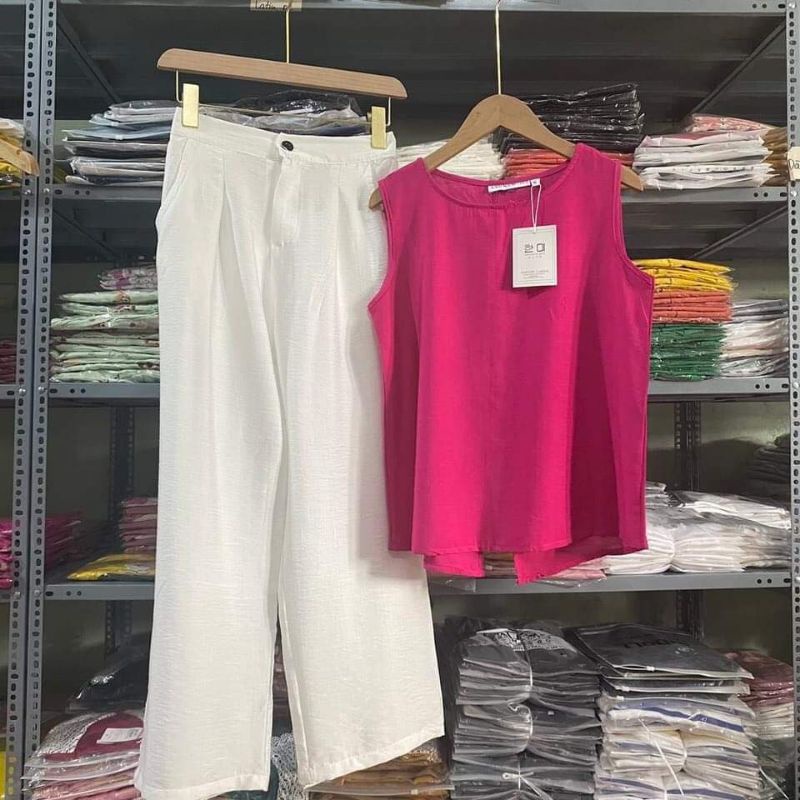 Đồ bộ nữ, bộ đũi nữ, đũi tơ xước, bộ đũi sát nách quần dài, có size 40-70kg, hàng chính hãng, đồ đi biển