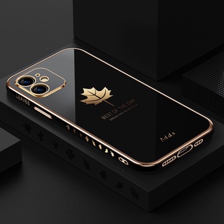 Ốp Điện Thoại Silicon TPU Mạ Điện Họa Tiết Lá Phong Kèm Dây Đeo Cho iPhone 11 iPhone 11 pro iPhone 11 pro max