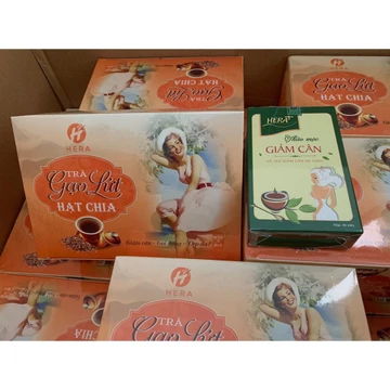 Combo trà giảm cân Hera Plus + trà giảm cân gạo lứt hạt chia kèm thước dây và phiếu bảo hành rẻ nhất Shopee