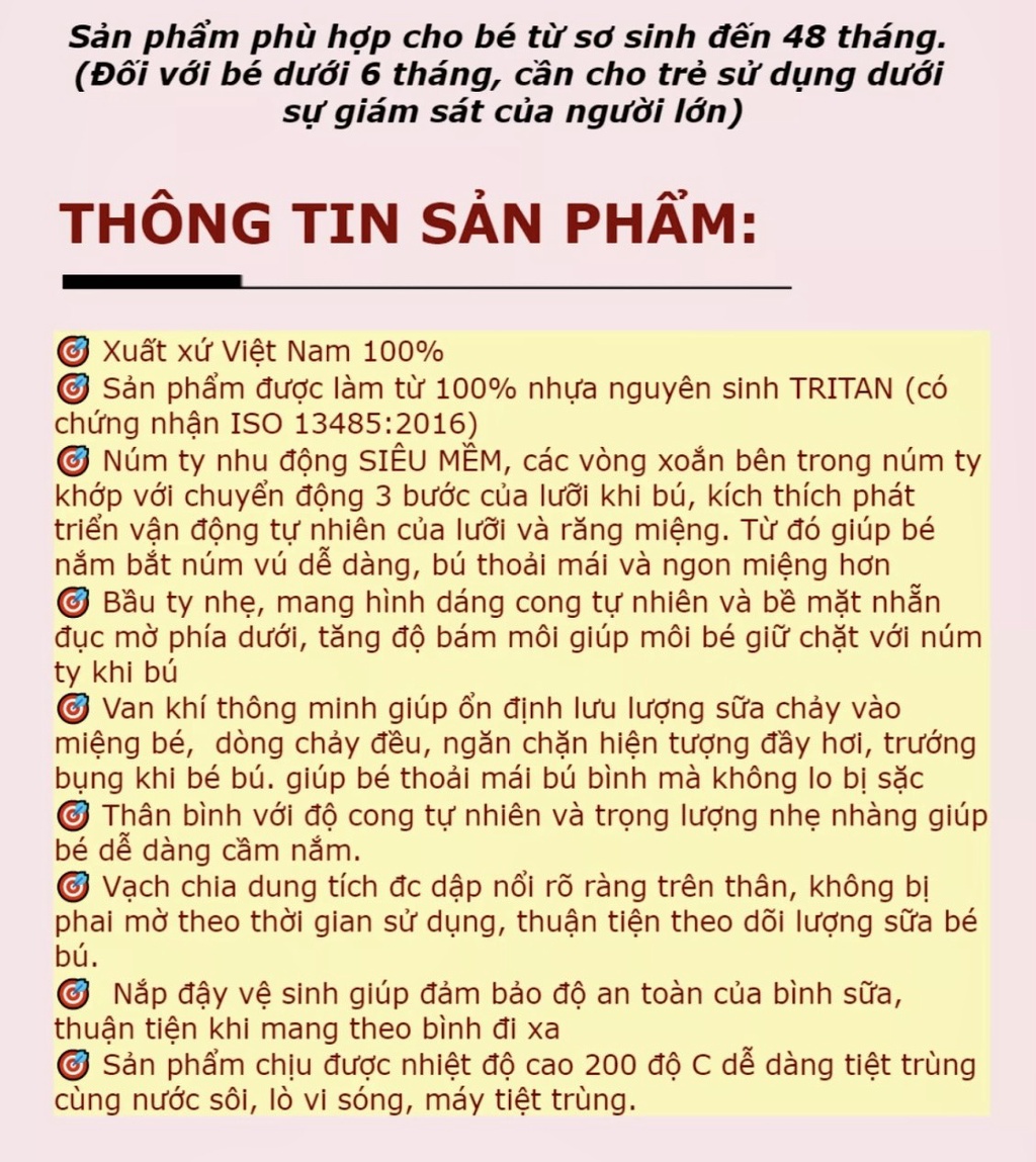 Mô tả Bình sữa cổ hẹp cho bé Bebu bằng nhựa Tritan kháng khuẩn (200ML) - 3