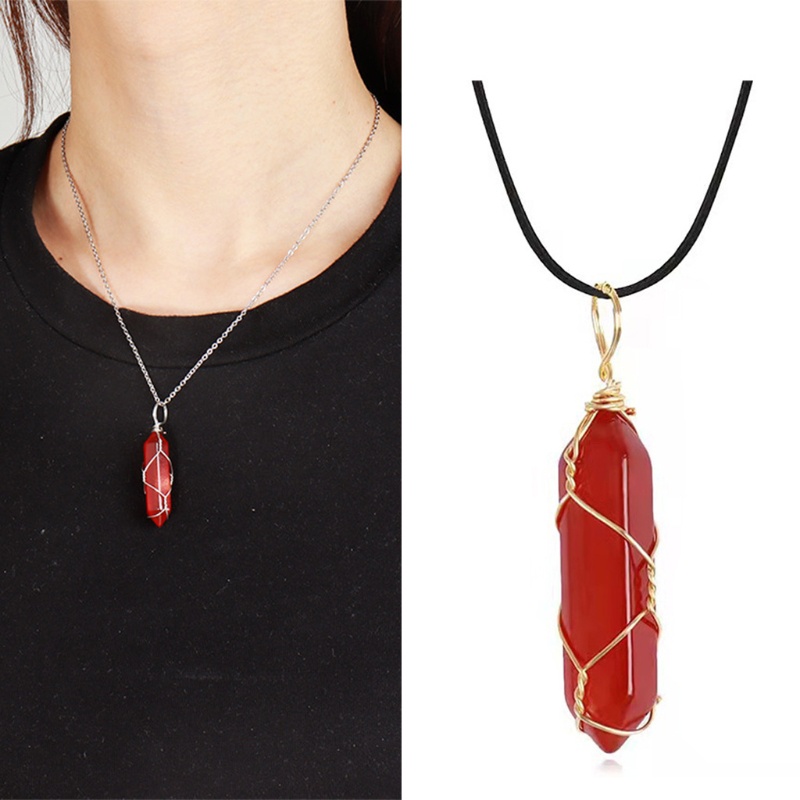 Dasbsug Carnelian Vòng Cổ Pha Lê Mã Não Mặt Dây Chuyền Trang Sức Trang Trí Quà Tặng Cho Nữ