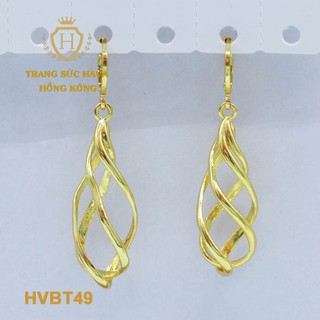Bông Tai, Khuyên Tai Nữ Dáng Dài Xi Mạ Vàng Non Cao Cấp - Trang Sức Hava Hong Kong