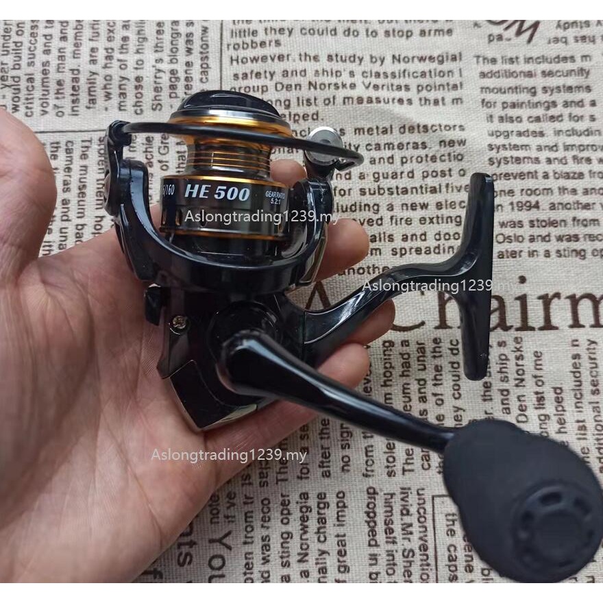 HE500 mini Câu Cá 500 Kích Thước Nhỏ Quay Cuộn Tôm bass Tốt Nhất Tất Cả Kim Loại Ống Tay Cầm alat pancingan Cần Giải Quyết