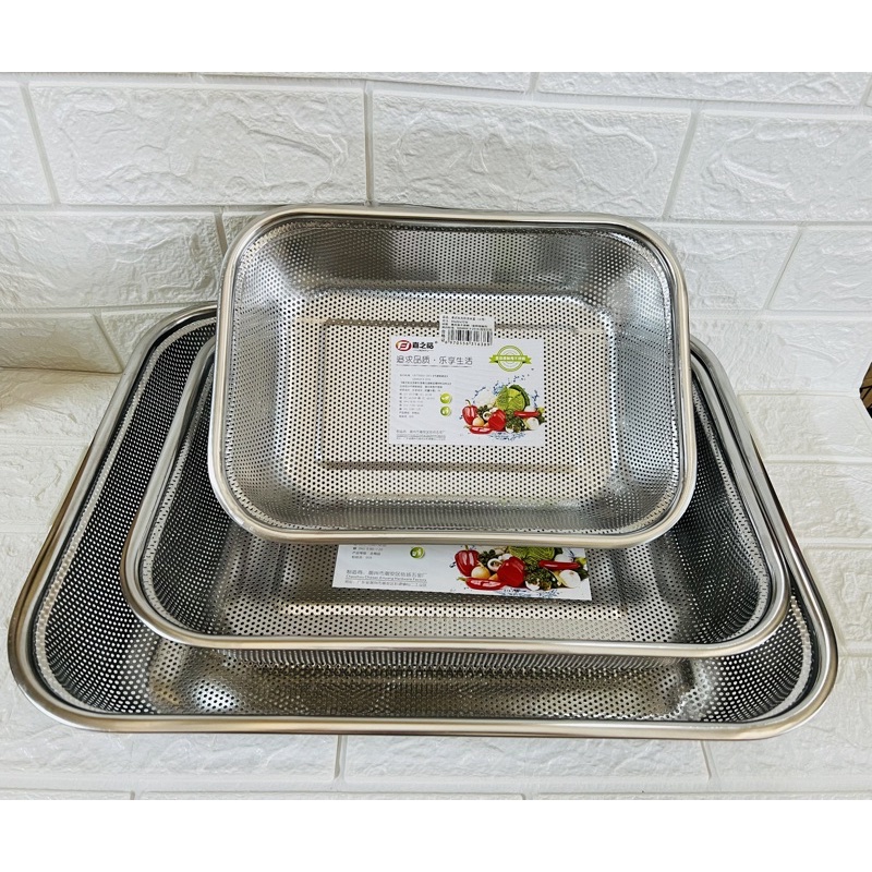 bộ rổ inox chữ nhật dày dặn | Shopee Việt Nam