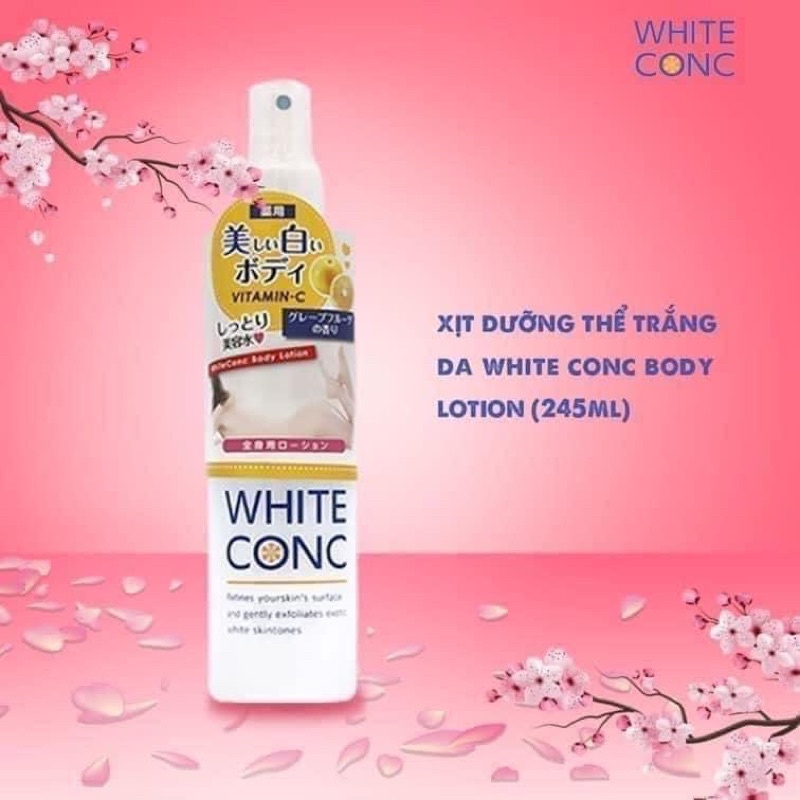 Sữa tắm trắng da White Conc 360ml, Kem dưỡng ban ngày White Conc và Kem dưỡng toàn thân ban đêm White ConC