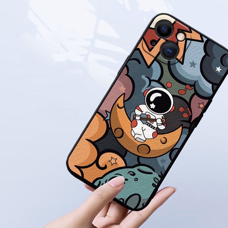 Ốp Điện Thoại Silicone Chống Sốc In Hình Phi Hành Gia Cho iPhone 13 12 11 Pro Max 11 13 Mini XS X XR 7 8 Plus