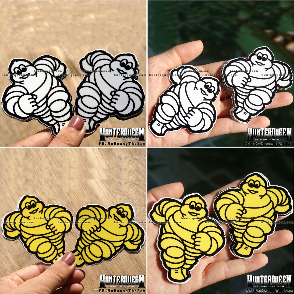 Cặp tem Michelin đơn giản. Decal cao cấp chống nước, dán trang trí xe máy cho các tay đua