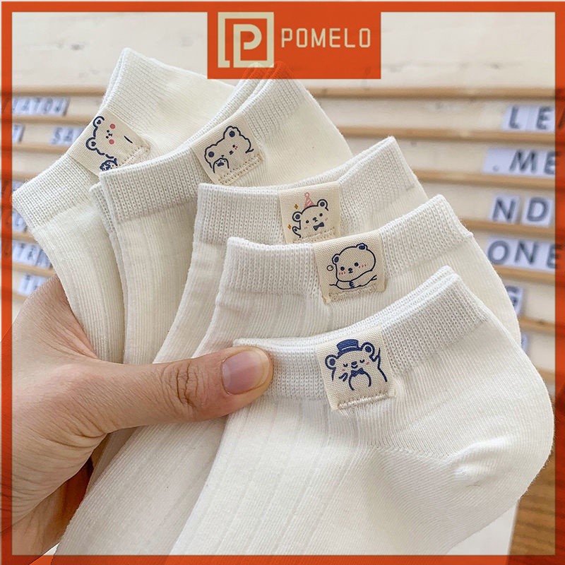 Vớ Cotton Mỏng Màu Trắng Miệng Nông Kiểu Nhật Bản Dễ Thương Cho Bé Gái 2