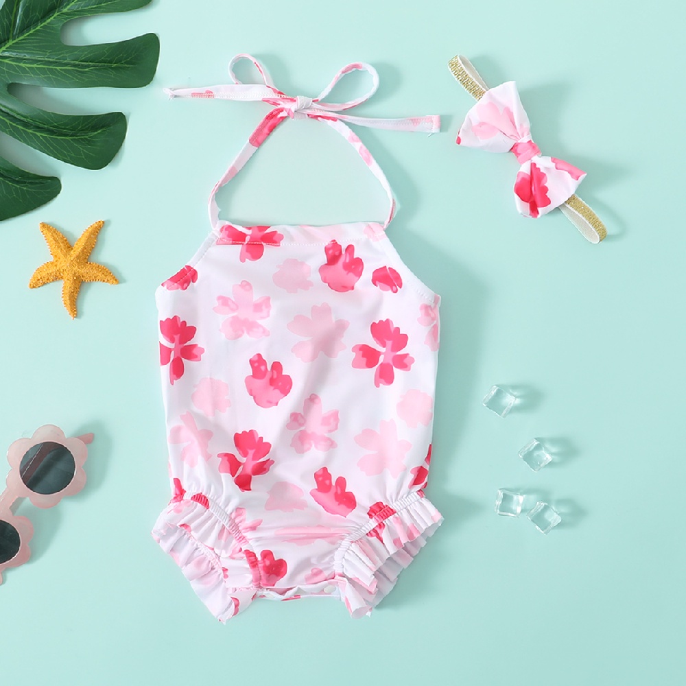 Bộ đồ bơi hai mảnh Mikrdoo in họa tiết dễ thương cho bé gái 0-2 tuổi