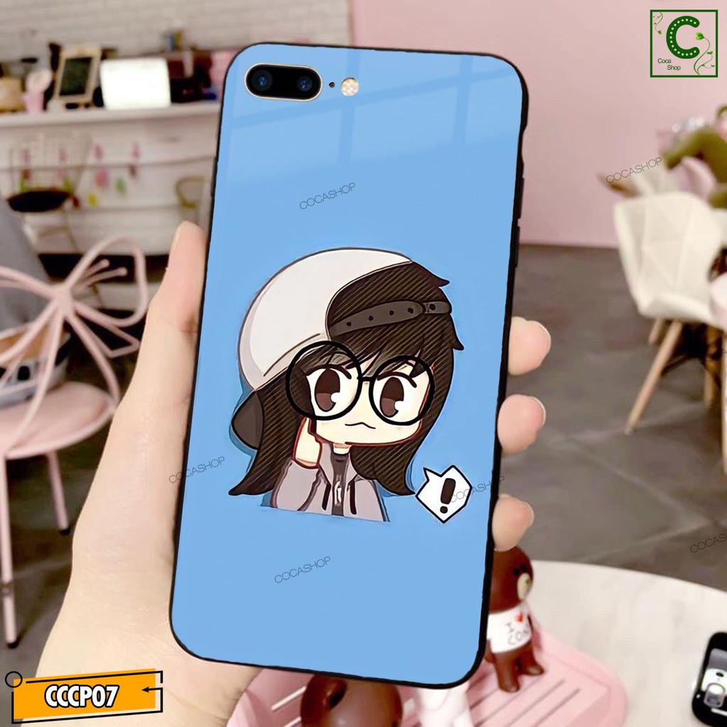 Ốp lưng iphone mặt kính in hình cực đẹp,sáng bóng- Cặp đôi tinh nghịch - 6/6plus/6s/6splus/7/7plus/8/8plus/x/.....