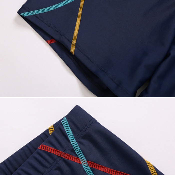 Mô tả Quần Bơi Nam Tặng Kèm Nón Bơi Silicone Quần Bơi Thiết Kế Sọc Chất Liệu Polyester Spandex Cleacco QBS Boro Sport - 4